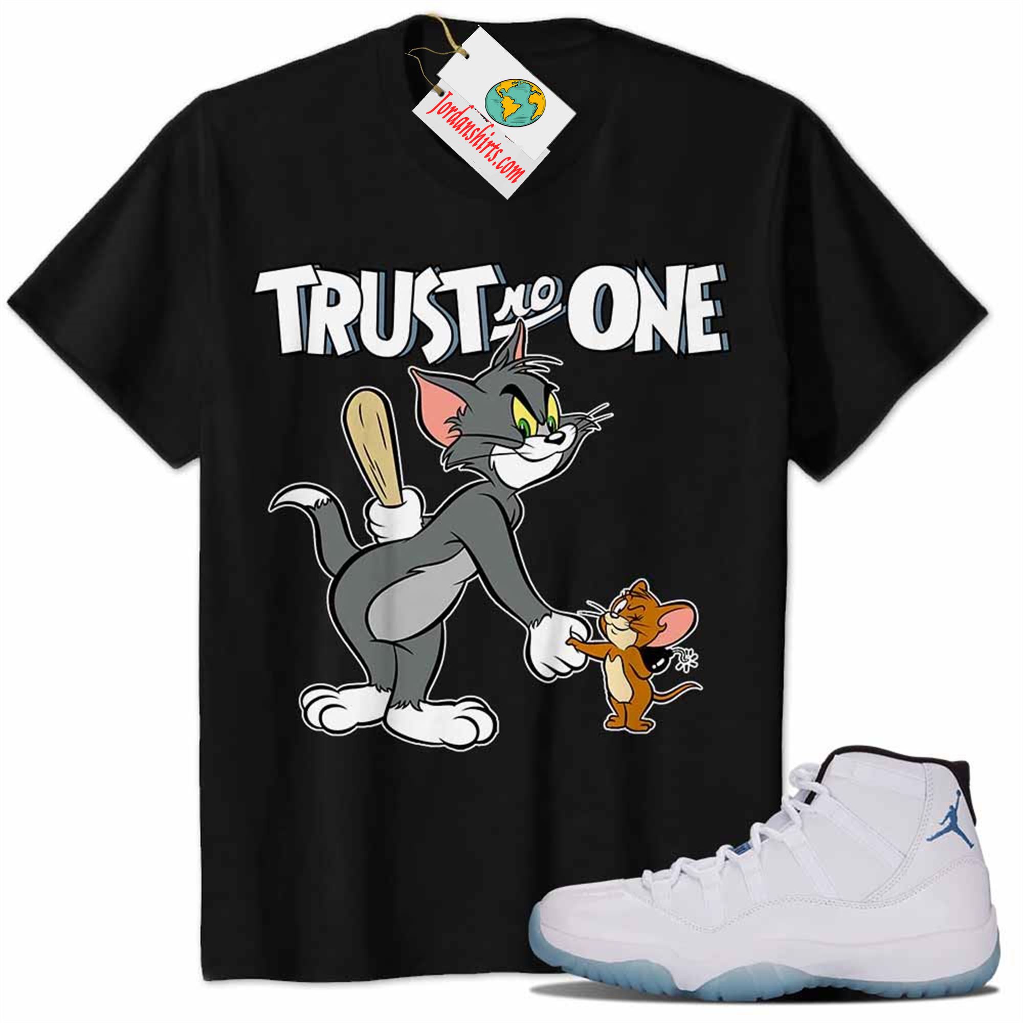 Jordan 11 Shirt, Tom And Jerry Trust No One With Bomb Black Air Jordan 11 Legend Blue 11s Plus Size Up To 5xl
