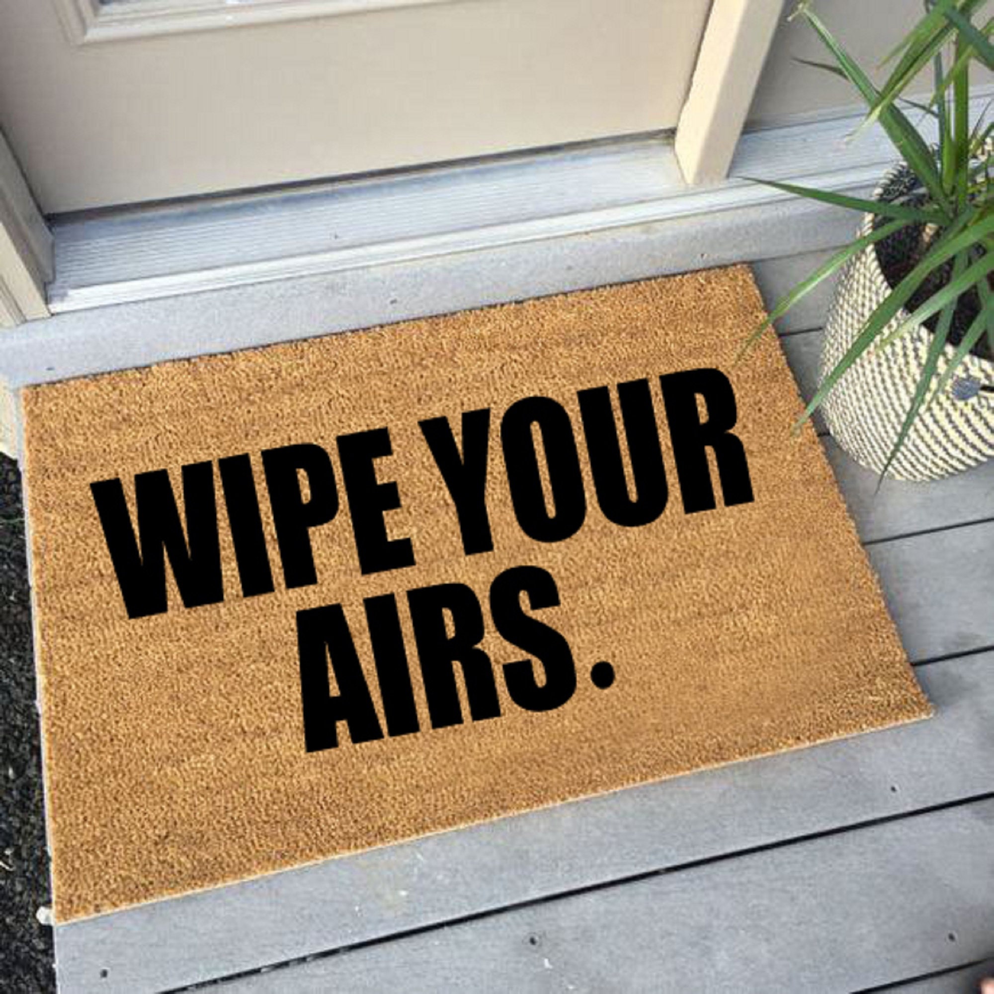 3d Squre Rug| Wipe Your Airs Doormat Figure Kiss My Shoes Wall Art Birthday Sneakers Rugs Gift Air Force 1 Shoes Socks Matsvg Airmax Yeezys Logo - Jordan Area Rug