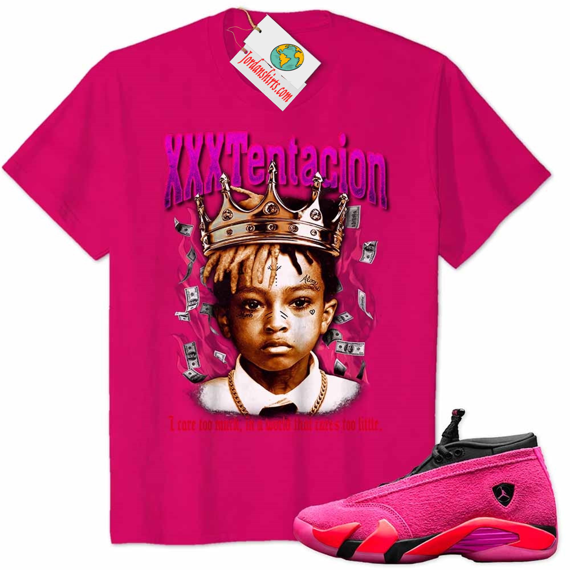 Jordan 14 Shirt, Xxxtentacion Rapper Graphic Heliconia Air Jordan 14 Wmns Shocking Pink 14s Full Size Up To 5xl