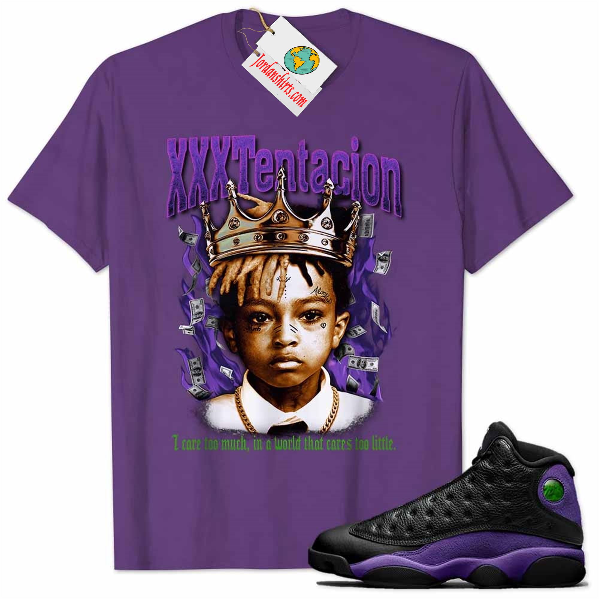 Jordan 13 Shirt, Xxxtentacion Rapper Graphic Purple Air Jordan 13 Court Purple 13s Size Up To 5xl