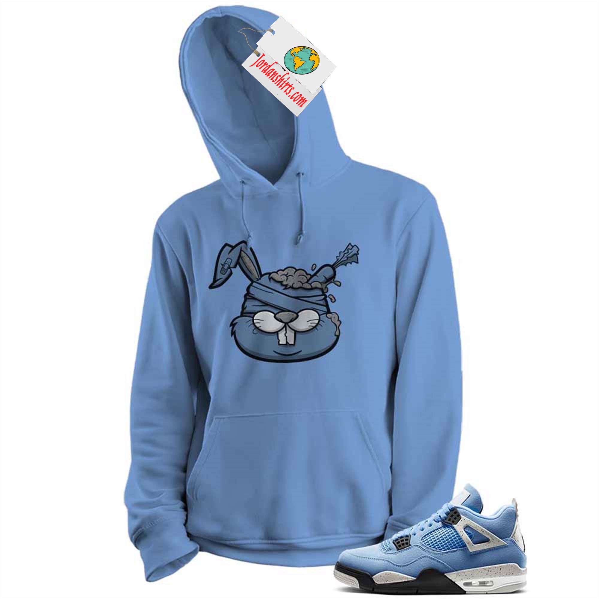 Jordan 4 Sweatshirt, Zombie Bunny Blue Sweatshirt Air Jordan 4 University Blue 4s Full Size Up To 5xl