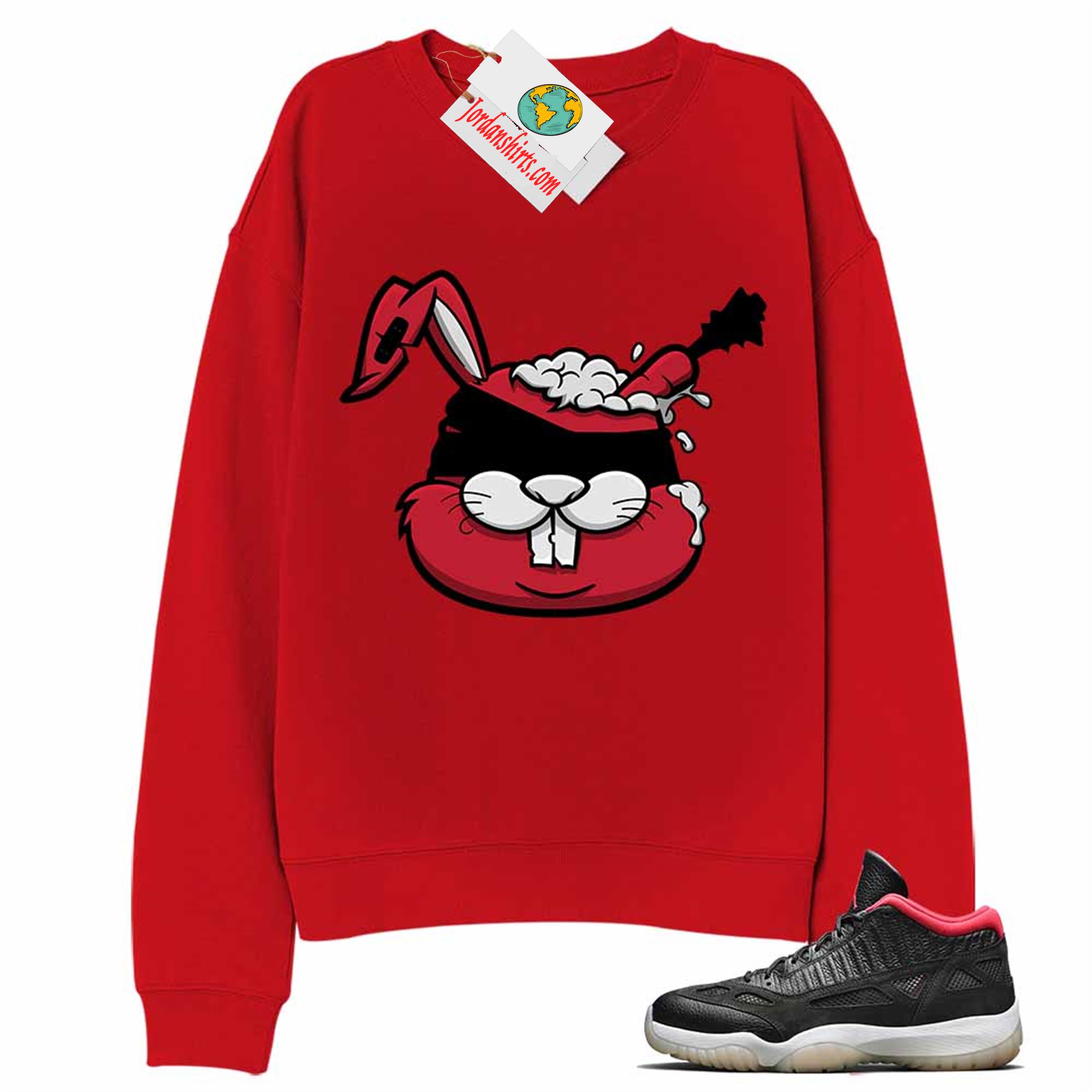 Jordan 11 Sweatshirt, Zombie Bunny Red Sweatshirt Air Jordan 11 Bred 11s Size Up To 5xl