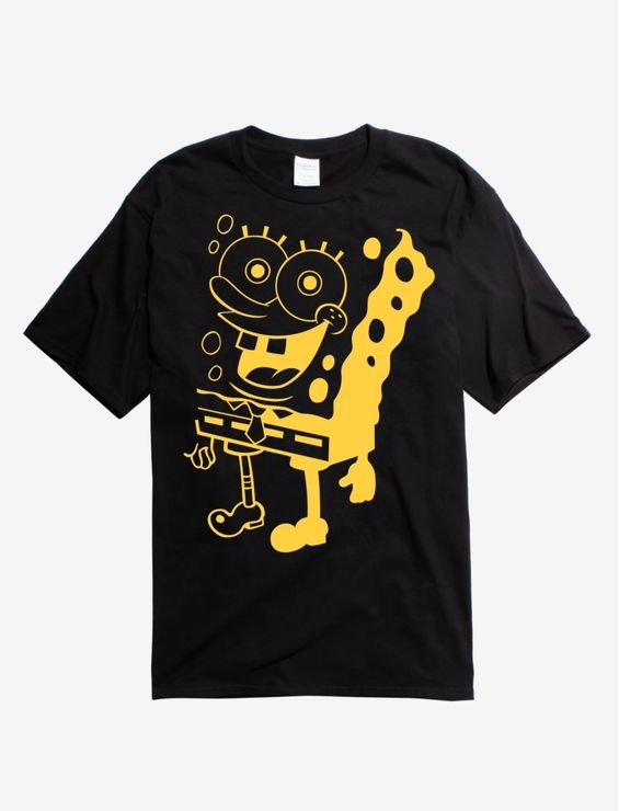 Black Shirt - Gangster Spongebob Smile With Mid Night Plus Size Up To 5xl | Gangster Spongebob 2d Shirt