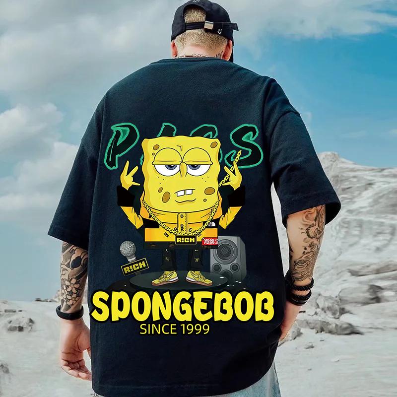 Gangster Singer Spongebob Black Shirt Version 1 Full Size Up To 5xl | Gangster Spongebob 2d Shirt