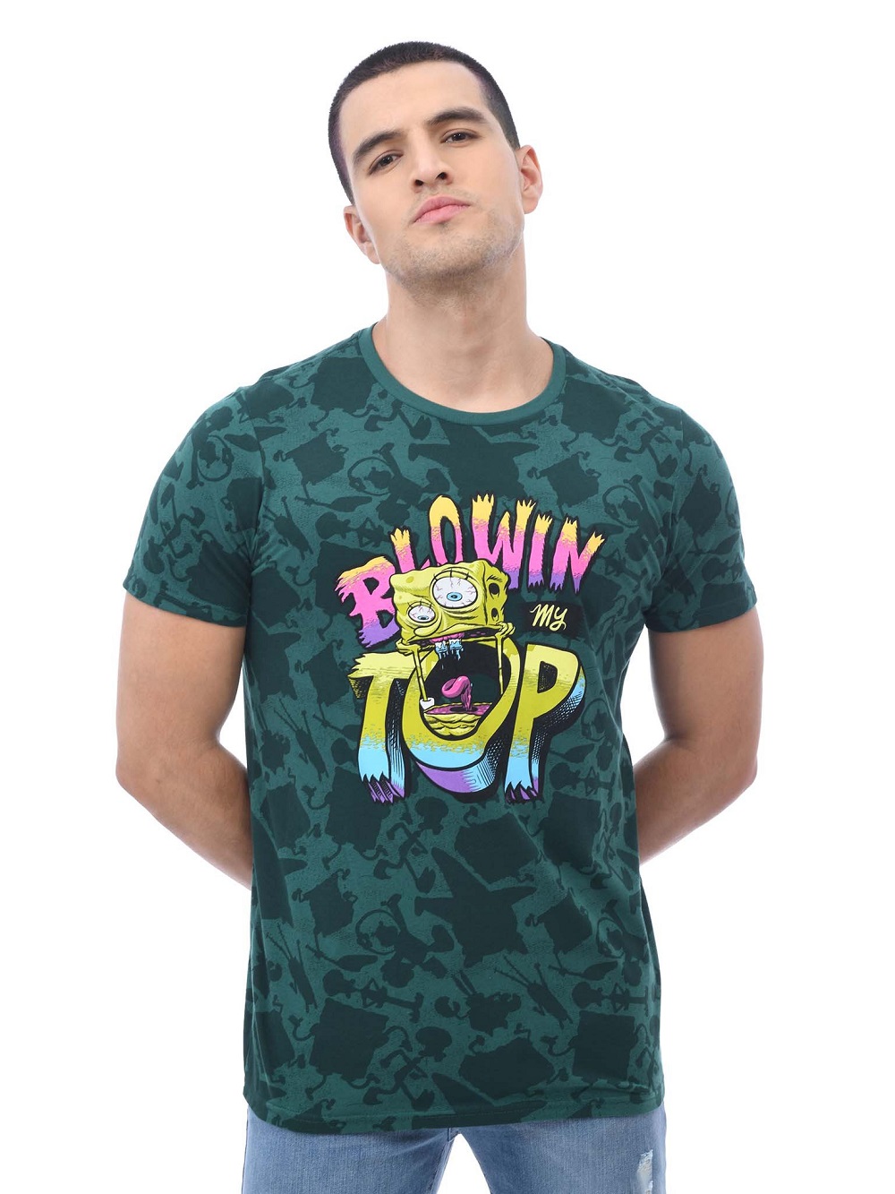 Gangster Spongebob Blowin Top 3d Shirt Full Size Up To 5xl