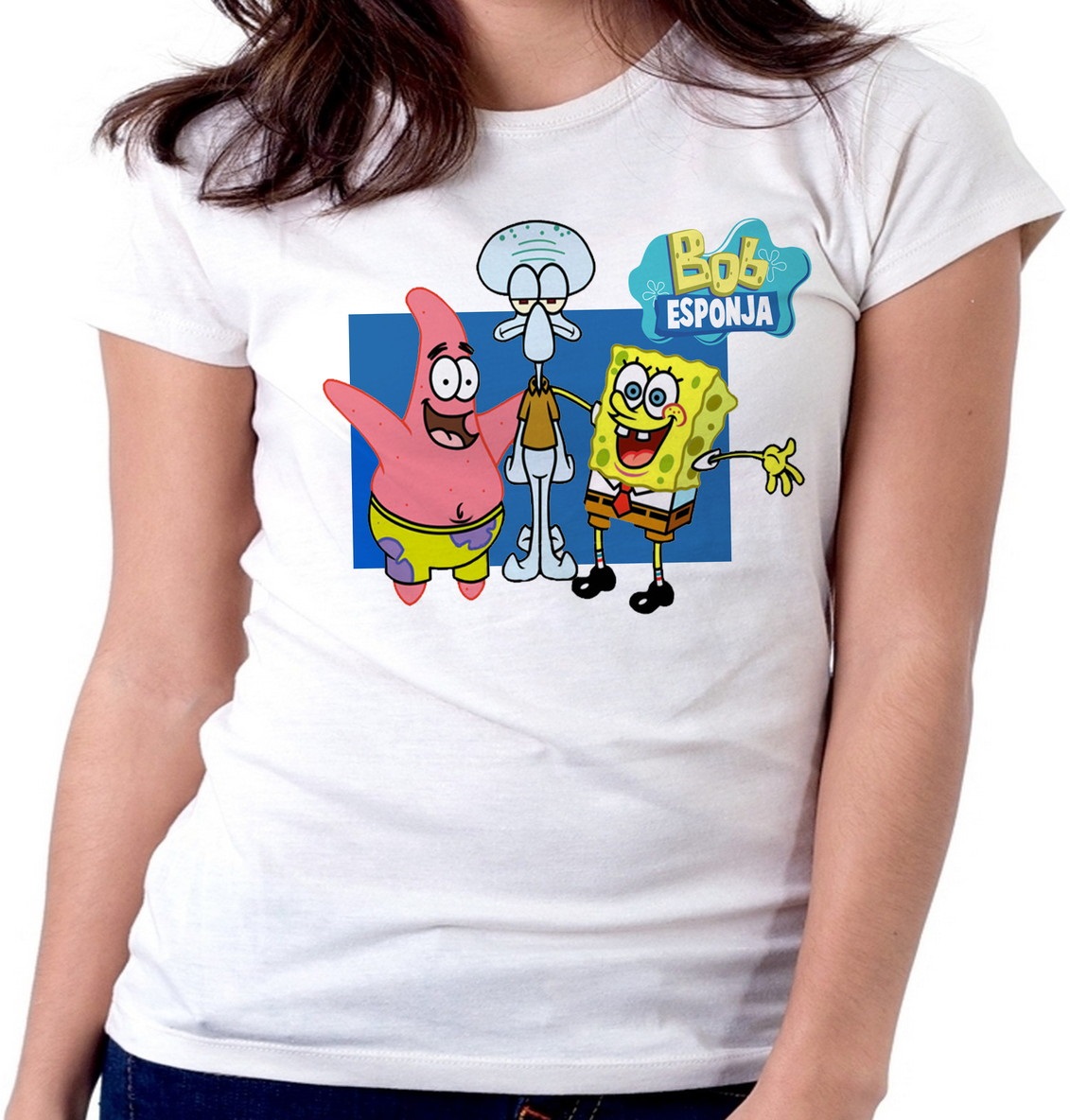 Gangster Spongebob Blusa Feminina Baby Look Camiseta Bob Esponja Patrick Lula Blusa Feminina Shirt 2022 Full Size Up To 5xl | Gangster Spongebob 2d Shirt