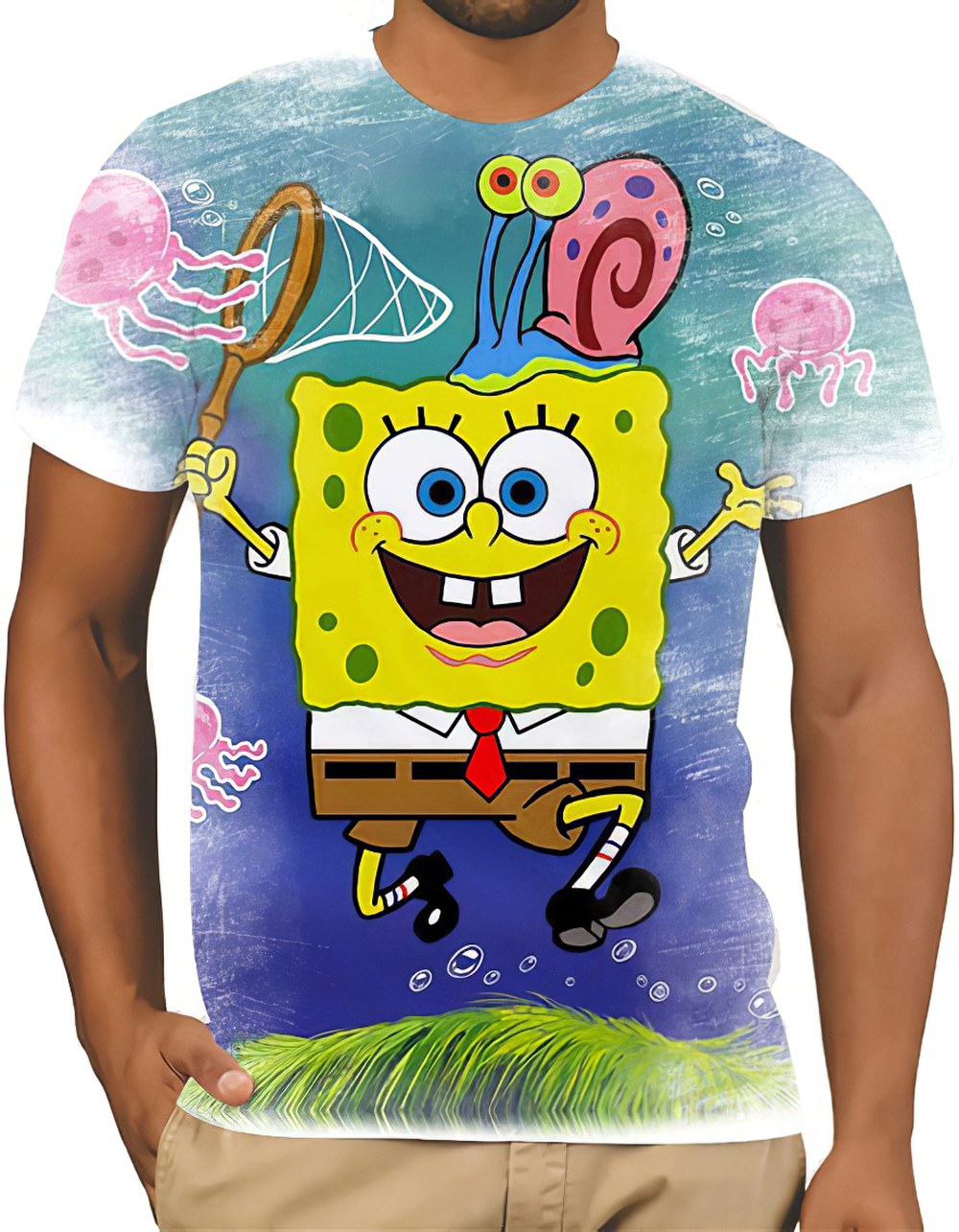 Gangster Spongebob Catch Octopus 3d Shirts Plus Size Up To 5xl