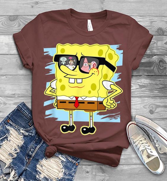 Gangster Spongebob Wearing Black Glasses Shirt Full Size Up To 5xl | Gangster Spongebob 2d Shirt