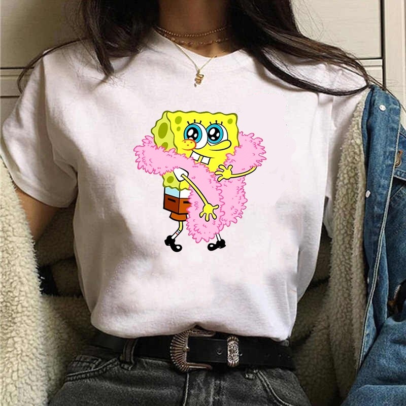 Gangster Spongebob Wearing Fur Scarves Shirt Plus Size Up To 5xl | Gangster Spongebob 2d Shirt