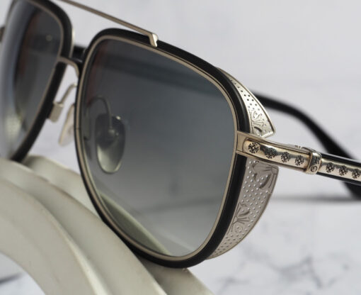 Chrome Hearts Glasses Sunglasses PREYANK – MATTE BLACKMATTE SILVER 1 1