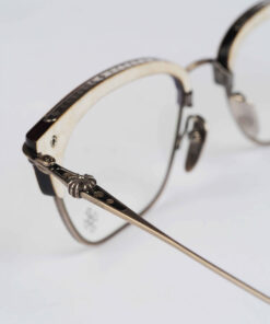 Chrome Hearts Glasses Sunglasses SLUNTRADICTION 52 – WHITE EBONY WOODANTIQUE SILVER 2