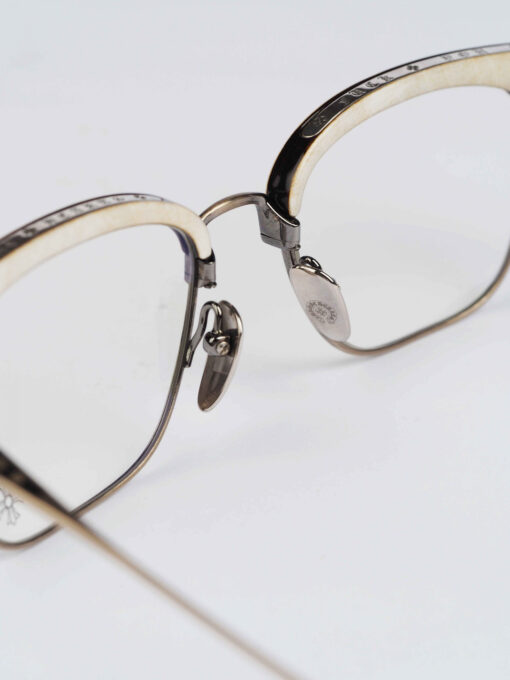 Chrome Hearts Glasses Sunglasses SLUNTRADICTION 52 – WHITE EBONY WOODANTIQUE SILVER 6