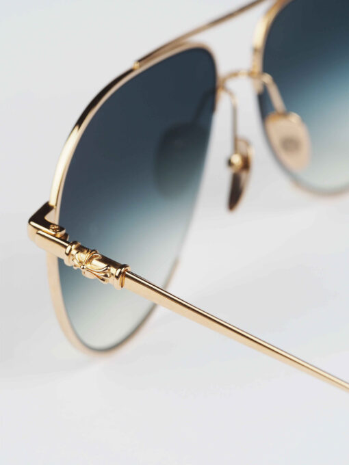 Chrome Hearts Glasses Sunglasses STEPPIN BLU – SKYSCRAPERGOLD PLATED 6
