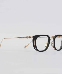 Chrome Hearts Glasses Sunglasses TELEVAGILIST – MATTE BLACK PLASTICGOLD PLATED 2