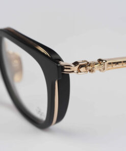 Chrome Hearts Glasses Sunglasses TELEVAGILIST – MATTE BLACK PLASTICGOLD PLATED 3