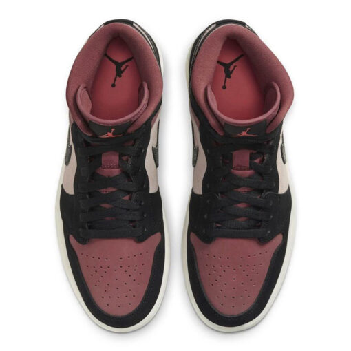 Nike Wmns Air Jordan 1 Mid Burgundy Dusty Pink 3